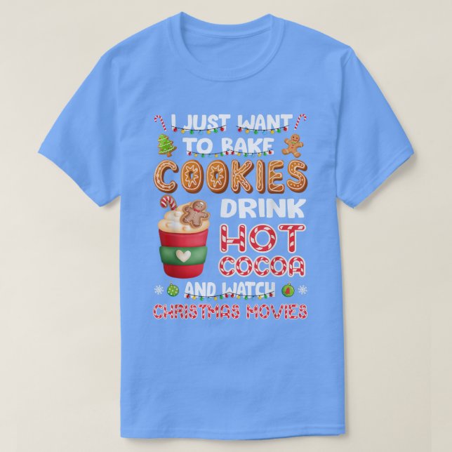 Happy Jolly Bake Cookies Hot Cocoa Weihnachten T-Shirt (Design vorne)