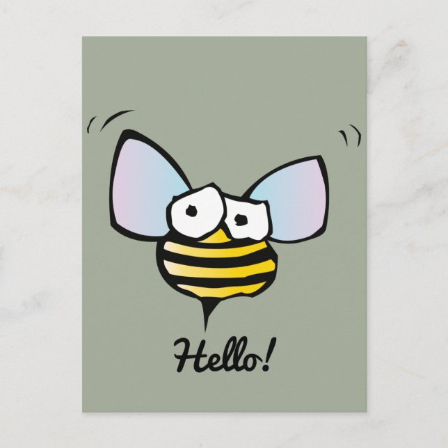 Happy Jolly Bee Postkarte (Vorderseite)