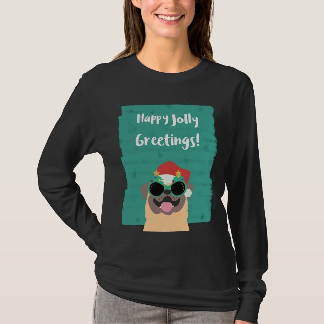 Happy Jolly Grüße Weihnachts-T - Shirt (Vorderseite)
