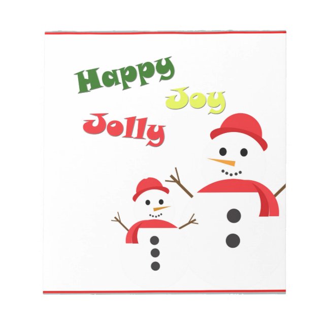 Happy Jolly Joy Notizblock (Vorderseite)