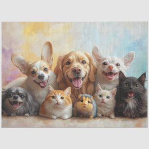 Happy Joyful Hunde, Katzen, Maus Seidenpapier