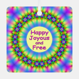 Happy, Joyous and Free Mandala Ornament Aus Metall