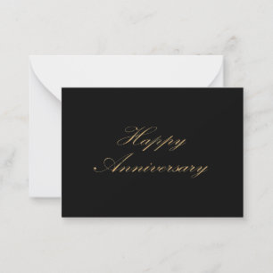 Happy Jubiläum Gold Schriftart Drehbuch schwarz Mitteilungskarte