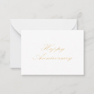 Happy Jubiläum Gold Schriftart Skript weiß Mitteilungskarte