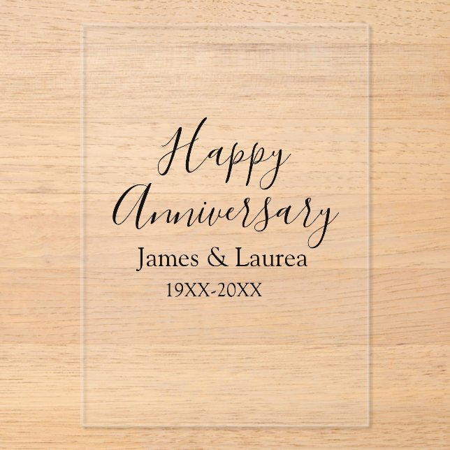 Happy Jubiläum Hochzeitstag Jahr einfache mi Acryleinladungen (Vorderseite)