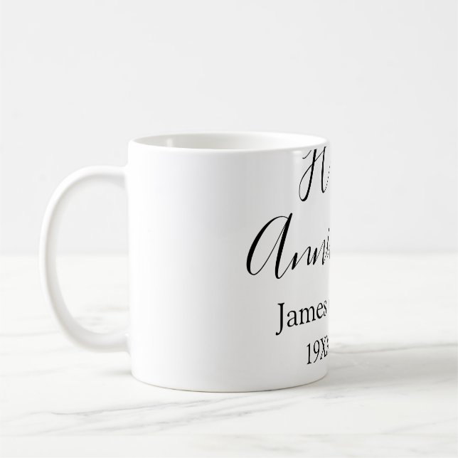 Happy Jubiläum Hochzeitstag Jahr einfache mi Kaffeetasse (Links)