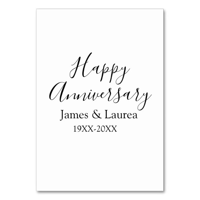 Happy Jubiläum Hochzeitstag Jahr einfache mi Tischnummer (Vorderseite)