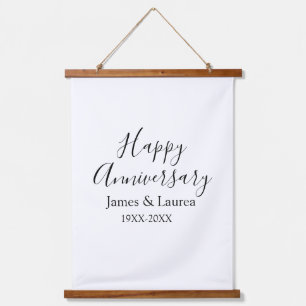 Happy Jubiläum Hochzeitstag Jahr einfache mi Wandteppich Mit Holzrahmen