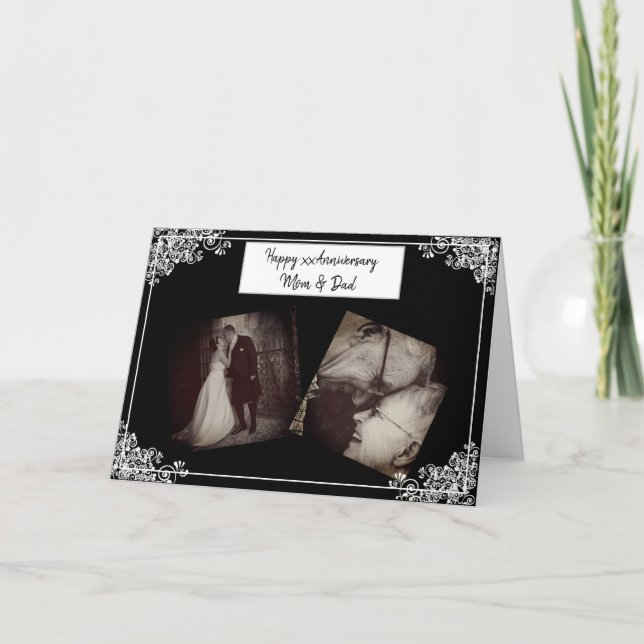 Happy Jubiläum Mama und Vater Foto-Karte Karte (Vorderseite)