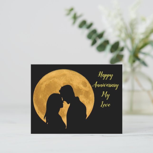 Happy Jubiläum mit einem schönen Paar Postkarte (Stehend Vorderseite)