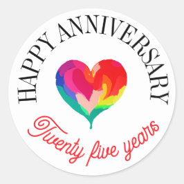 Happy Jubiläumsaufkleber Runder Aufkleber