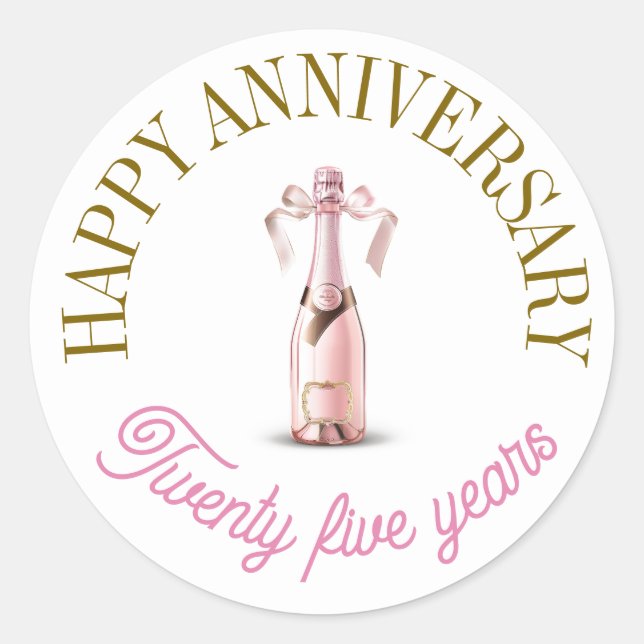 Happy Jubiläumsaufkleber Runder Aufkleber (Vorderseite)