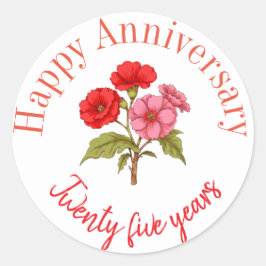 Happy Jubiläumsaufkleber Runder Aufkleber