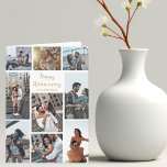 Happy Jubiläumsfoto Collage Romantische Moderne Karte<br><div class="desc">Chic personalisierbare Foto Collage Karte für Ihren Mann,  Ehefrau,  Freundin oder Freund auf Ihrem Jubiläum. Fügen Sie 9 Ihrer Lieblings-Beziehung,  Verlobung oder Hochzeit-Fotos hinzu und bestellen Sie diese Sonderkarten als romantisches Geschenk für Ihren Partner. Eine schöne personalisierte Karte voller Erinnerungen.</div>