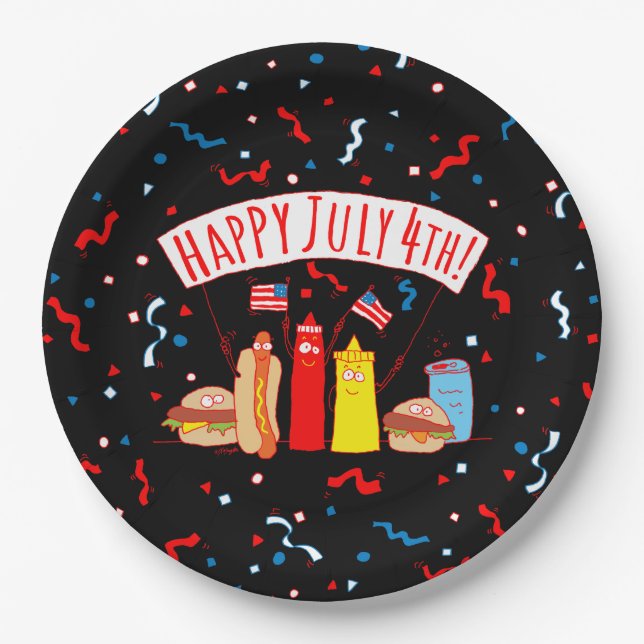 Happy July 4. Picnic Pappteller (Vorderseite)