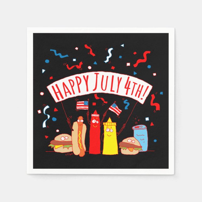 Happy July 4. Picnic Serviette (Vorderseite)