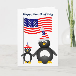 Happy July 4 Pinguine Karte