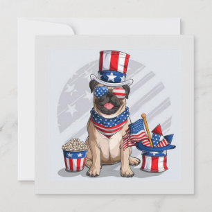 Happy July 4er Hund Feiertagskarte