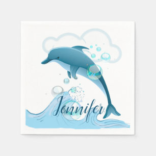 Happy Jumping Dolphin mit Blasen Serviette
