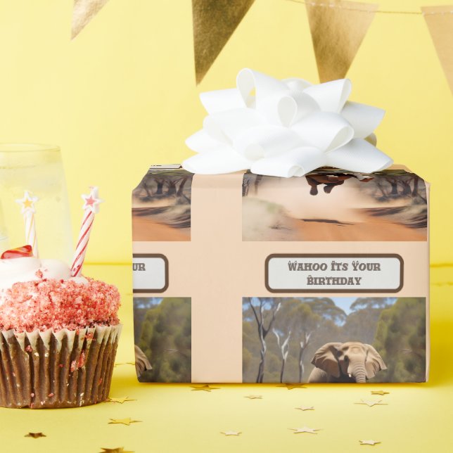 Happy Jumping Elephant, Geburtstag Geschenkpapier (Geburtstagsparty)