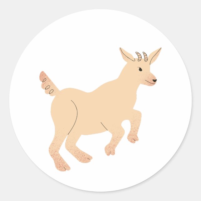 Happy Jumping Goat Kid Runder Aufkleber (Vorderseite)
