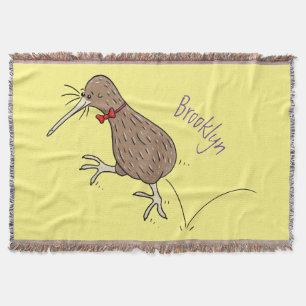 Happy Jumping Kiwi mit Bug-Krawatte Cartoon Design Decke
