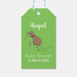 Happy Jumping Kiwi mit Bug-Krawatte Cartoon Design Geschenkanhänger