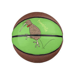 Happy Jumping Kiwi mit Bug-Krawatte Cartoon Design Mini Basketball