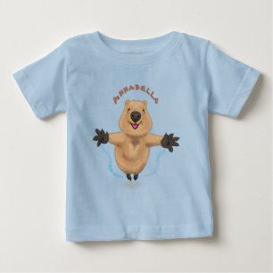 Happy Jumping Quokka Cartoon Design Baby T-shirt