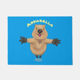 Happy Jumping Quokka Cartoon Design Fußmatte