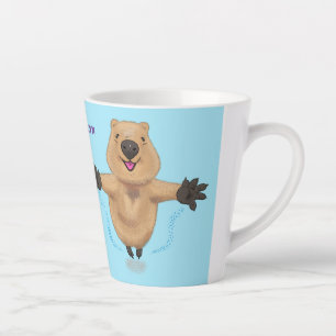 Happy Jumping Quokka Cartoon Design Milchtasse