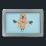 Happy Jumping Quokka Cartoon Design Rechteckige Gürtelschnalle<br><div class="desc">Für Quokka-Liebhaber! Dieses glückliche Quokka springt Cartoon Design und ist ein großer Spaß.</div>