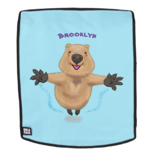 Happy Jumping Quokka Cartoon Design Rucksack