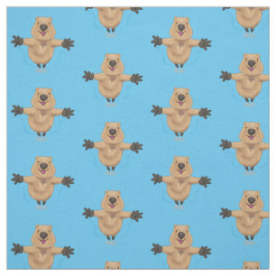 Happy Jumping Quokka Cartoon Design Stoff