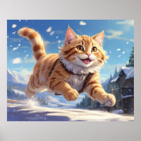 *~* Happy Jumping Snow Kitty 5:4 Kätzchen AP68