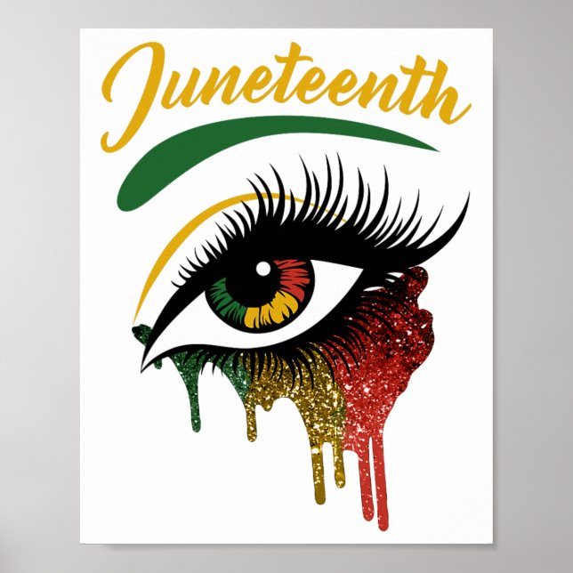 Happy Juneteenth 1865 Bright Eyes Melanin Retro Bl Poster (Vorne)