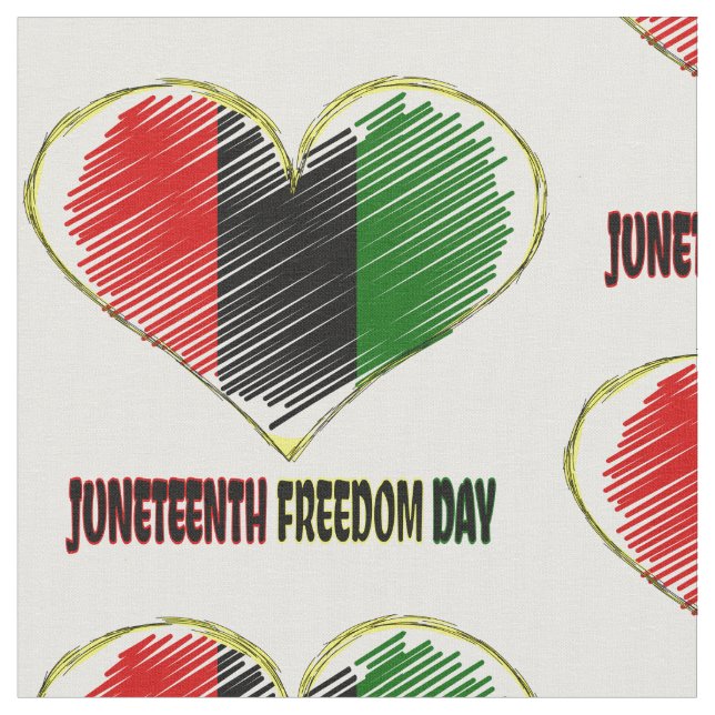 happy juneteenth african flag heart stoff (Nahaufnahme)