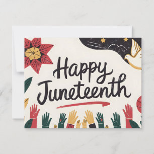 Happy Juneteenth Colorful Freedom Day Design Feiertagskarte