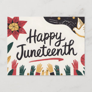 Happy Juneteenth Colorful Freedom Day Design Feiertagspostkarte