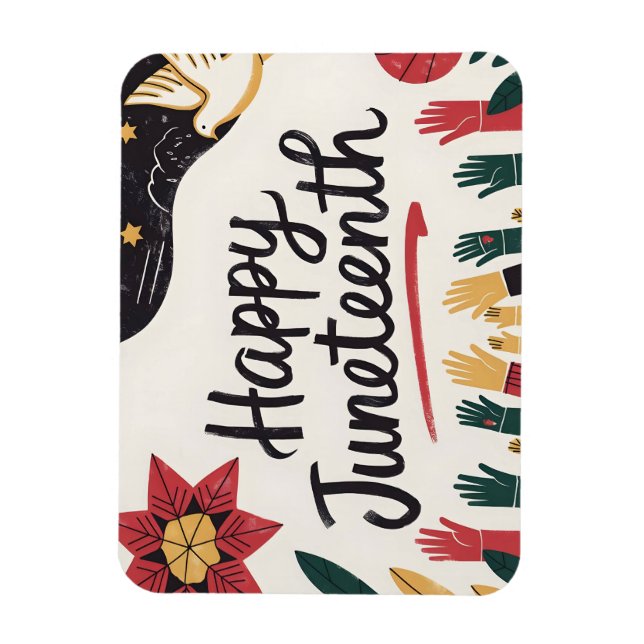 Happy Juneteenth Colorful Freedom Day Design Magnet (Vertikal)