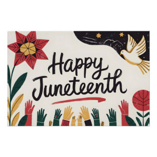 Happy Juneteenth Colorful Freedom Day Design Poster
