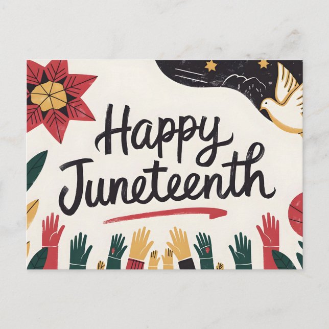 Happy Juneteenth Colorful Freedom Day Design Postkarte (Vorderseite)