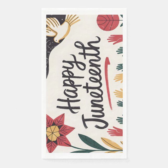 Happy Juneteenth Colorful Freedom Day Design Serviette (Vorderseite)