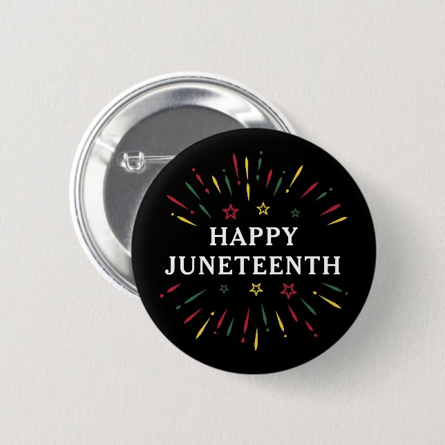 Happy Juneteenth feiert Schwarze Unabhängigkeit Button (Vorne & Hinten)