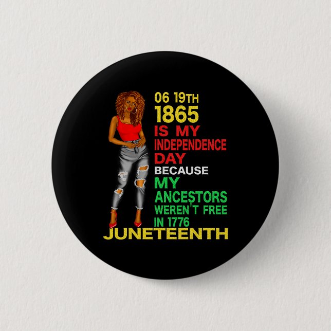 Happy Juneteenth ist mein Unabhängigkeitstag frei  Button (Vorderseite)