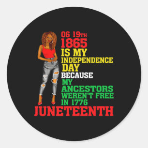 Happy Juneteenth ist mein Unabhängigkeitstag frei Runder Aufkleber