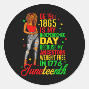 Happy Juneteenth ist mein Unabhängigkeitstag frei Runder Aufkleber