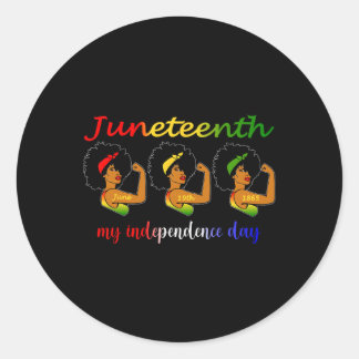 Happy Juneteenth ist mein Unabhängigkeitstag frei  Runder Aufkleber