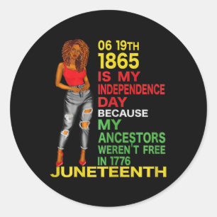 Happy Juneteenth ist mein Unabhängigkeitstag frei Runder Aufkleber