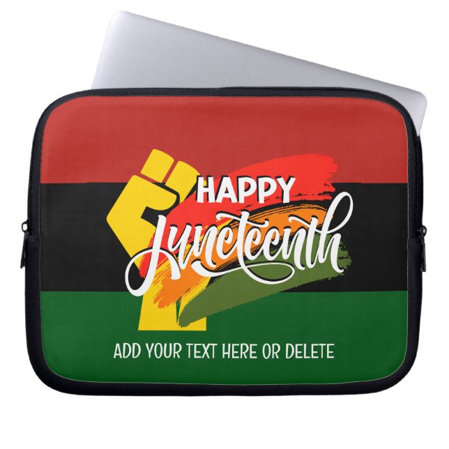 HAPPY JUNETEENTH Pan African Laptopschutzhülle (Vorderseite)
